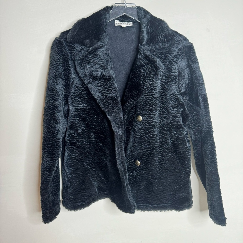 Vintage David Dart black faux fur jacket